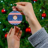 Serbia Christmas Ceramic Ornament Coat Of Arms Srecan Bozic - Wonder Print Shop