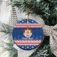 Serbia Christmas Ceramic Ornament Coat Of Arms Srecan Bozic - Wonder Print Shop