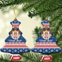 Serbia Christmas Ceramic Ornament Coat Of Arms Srecan Bozic - Wonder Print Shop