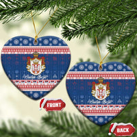 Serbia Christmas Ceramic Ornament Coat Of Arms Srecan Bozic - Wonder Print Shop