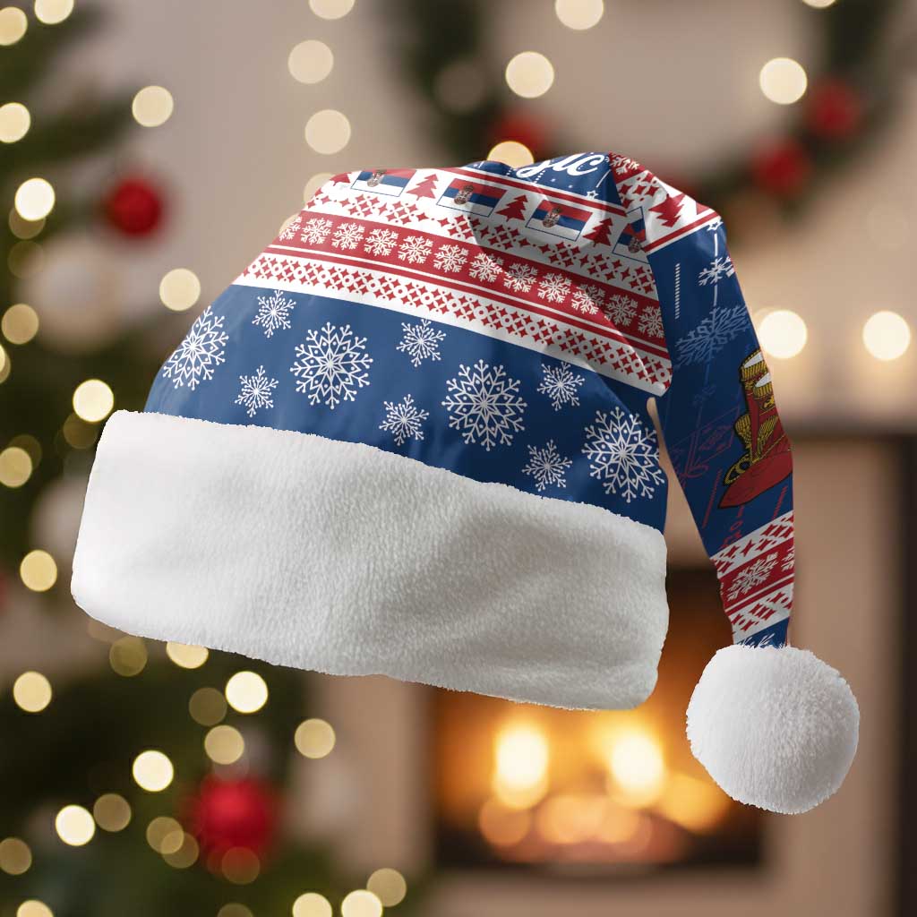Serbia Christmas Santa Hat Coat Of Arms Srecan Bozic - Wonder Print Shop