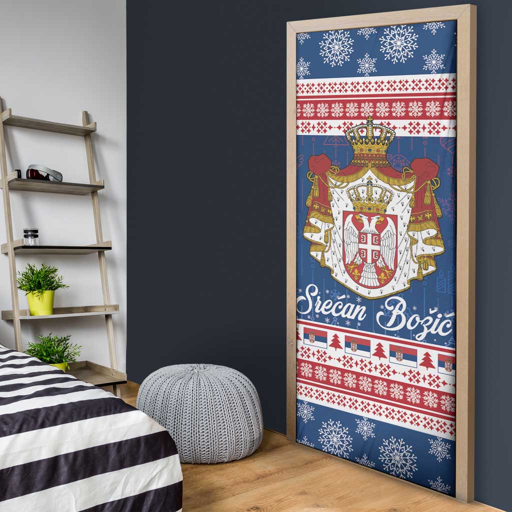 Serbia Christmas Door Cover Coat Of Arms Srecan Bozic - Wonder Print Shop