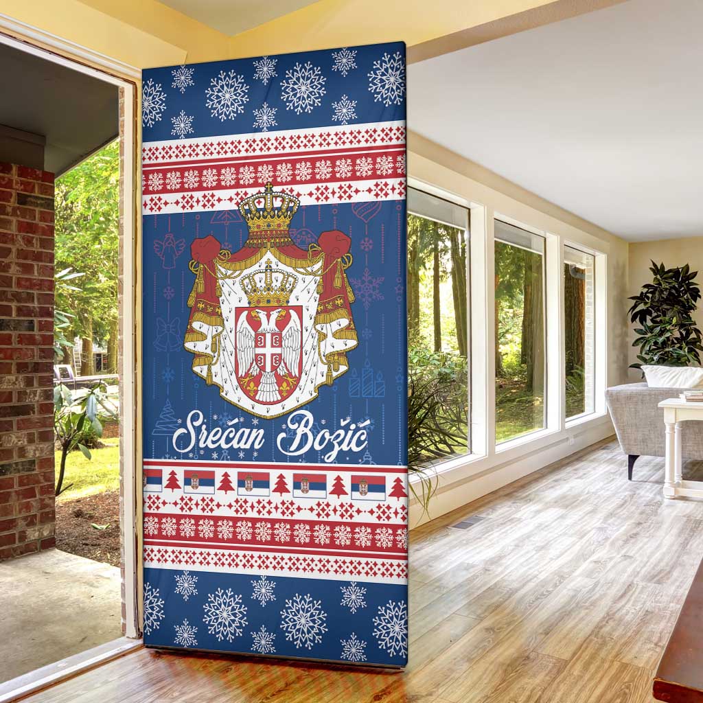 Serbia Christmas Door Cover Coat Of Arms Srecan Bozic - Wonder Print Shop
