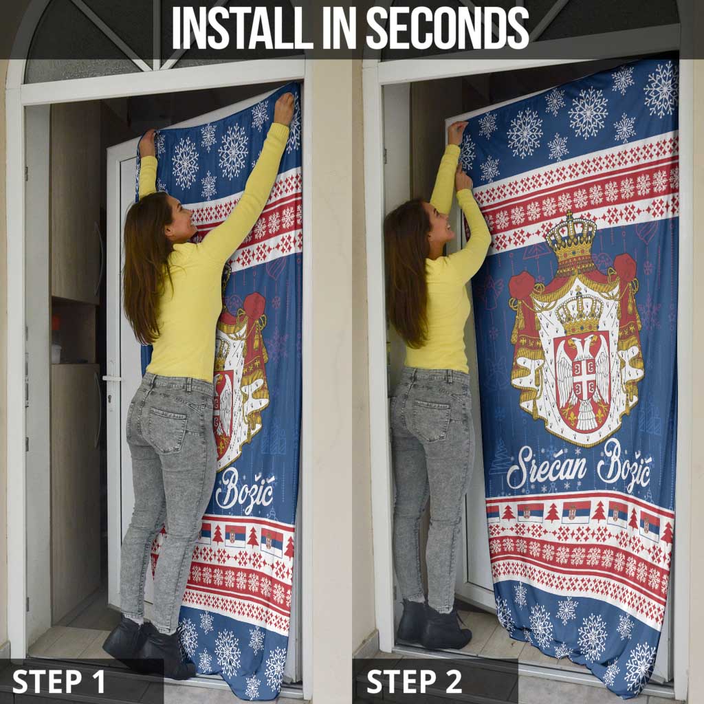 Serbia Christmas Door Cover Coat Of Arms Srecan Bozic - Wonder Print Shop