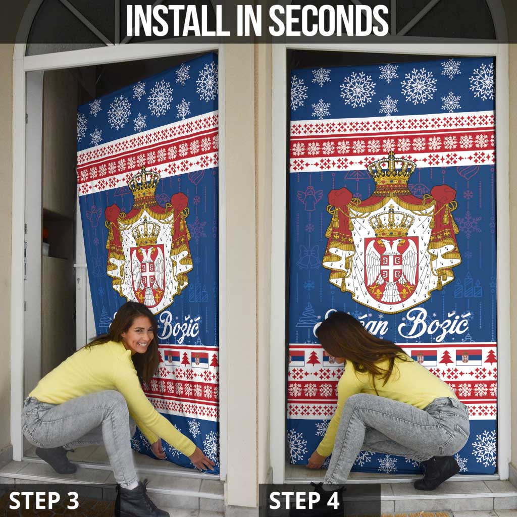 Serbia Christmas Door Cover Coat Of Arms Srecan Bozic - Wonder Print Shop