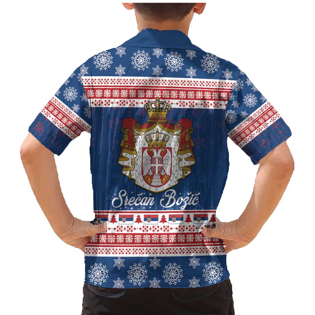 Serbia Christmas Family Matching Mermaid Dress and Hawaiian Shirt Coat Of Arms Srecan Bozic - Wonder Print Shop