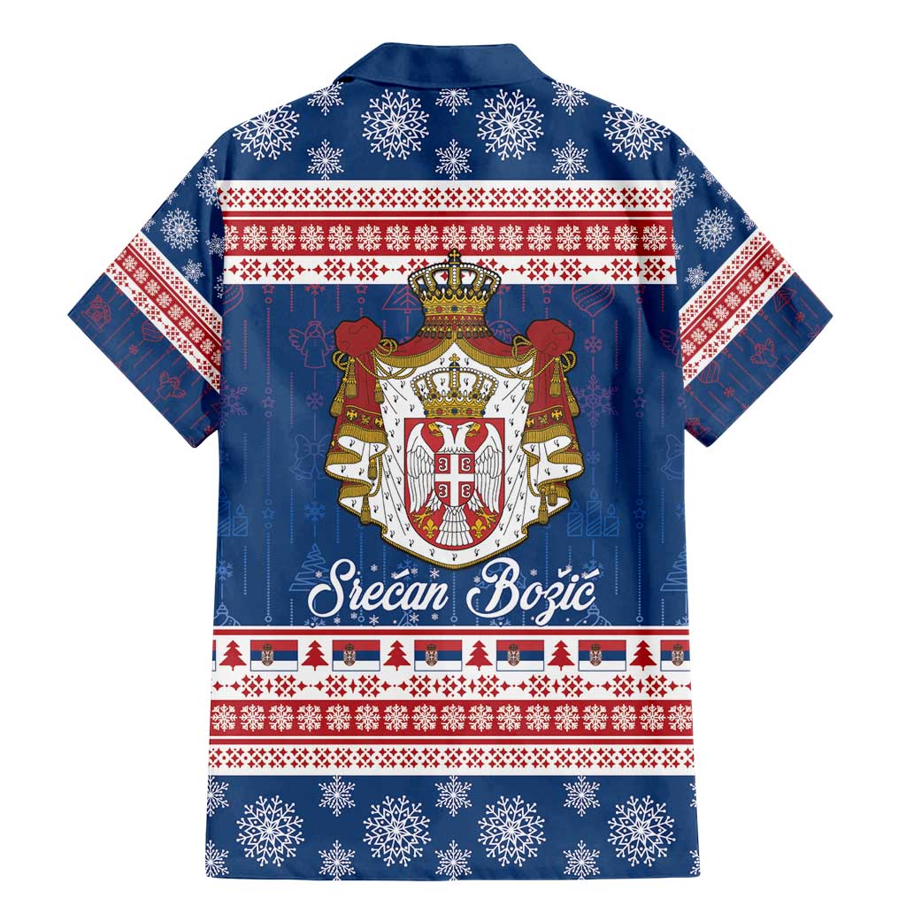 Serbia Christmas Family Matching Mermaid Dress and Hawaiian Shirt Coat Of Arms Srecan Bozic - Wonder Print Shop