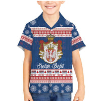 Serbia Christmas Family Matching Mermaid Dress and Hawaiian Shirt Coat Of Arms Srecan Bozic - Wonder Print Shop