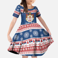 Serbia Christmas Family Matching Off Shoulder Maxi Dress and Hawaiian Shirt Coat Of Arms Srecan Bozic - Wonder Print Shop