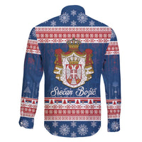 Serbia Christmas Family Matching Off Shoulder Maxi Dress and Hawaiian Shirt Coat Of Arms Srecan Bozic - Wonder Print Shop