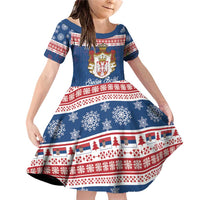 Serbia Christmas Family Matching Off Shoulder Short Dress and Hawaiian Shirt Coat Of Arms Srecan Bozic - Wonder Print Shop