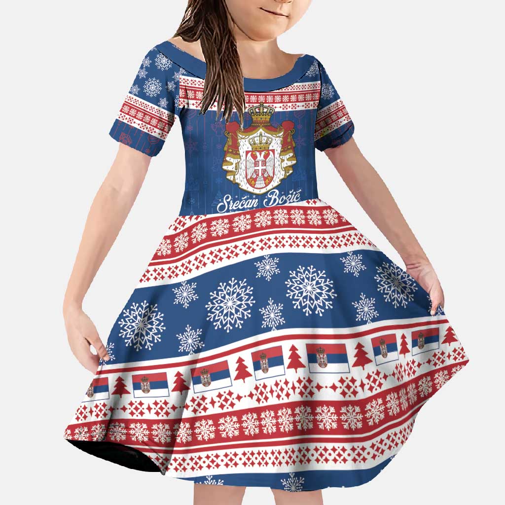 Serbia Christmas Family Matching Summer Maxi Dress and Hawaiian Shirt Coat Of Arms Srecan Bozic - Wonder Print Shop