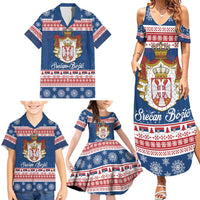 Serbia Christmas Family Matching Summer Maxi Dress and Hawaiian Shirt Coat Of Arms Srecan Bozic - Wonder Print Shop