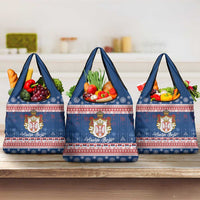 Serbia Christmas Grocery Bag Coat Of Arms Srecan Bozic - Wonder Print Shop