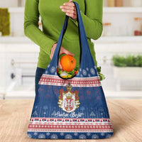 Serbia Christmas Grocery Bag Coat Of Arms Srecan Bozic - Wonder Print Shop