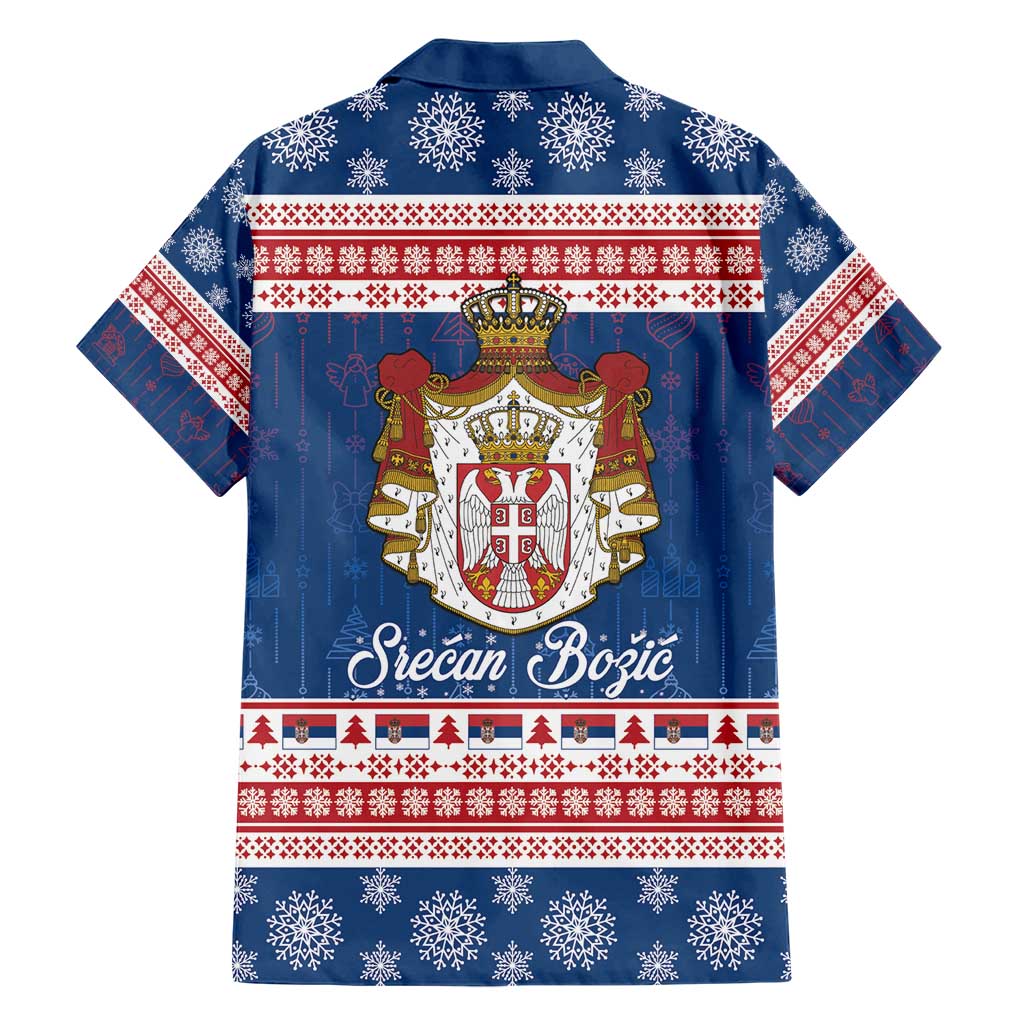 Serbia Christmas Hawaiian Shirt Coat Of Arms Srecan Bozic - Wonder Print Shop