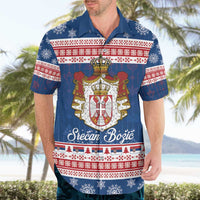 Serbia Christmas Hawaiian Shirt Coat Of Arms Srecan Bozic - Wonder Print Shop
