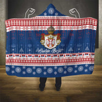 Serbia Christmas Hooded Blanket Coat Of Arms Srecan Bozic - Wonder Print Shop