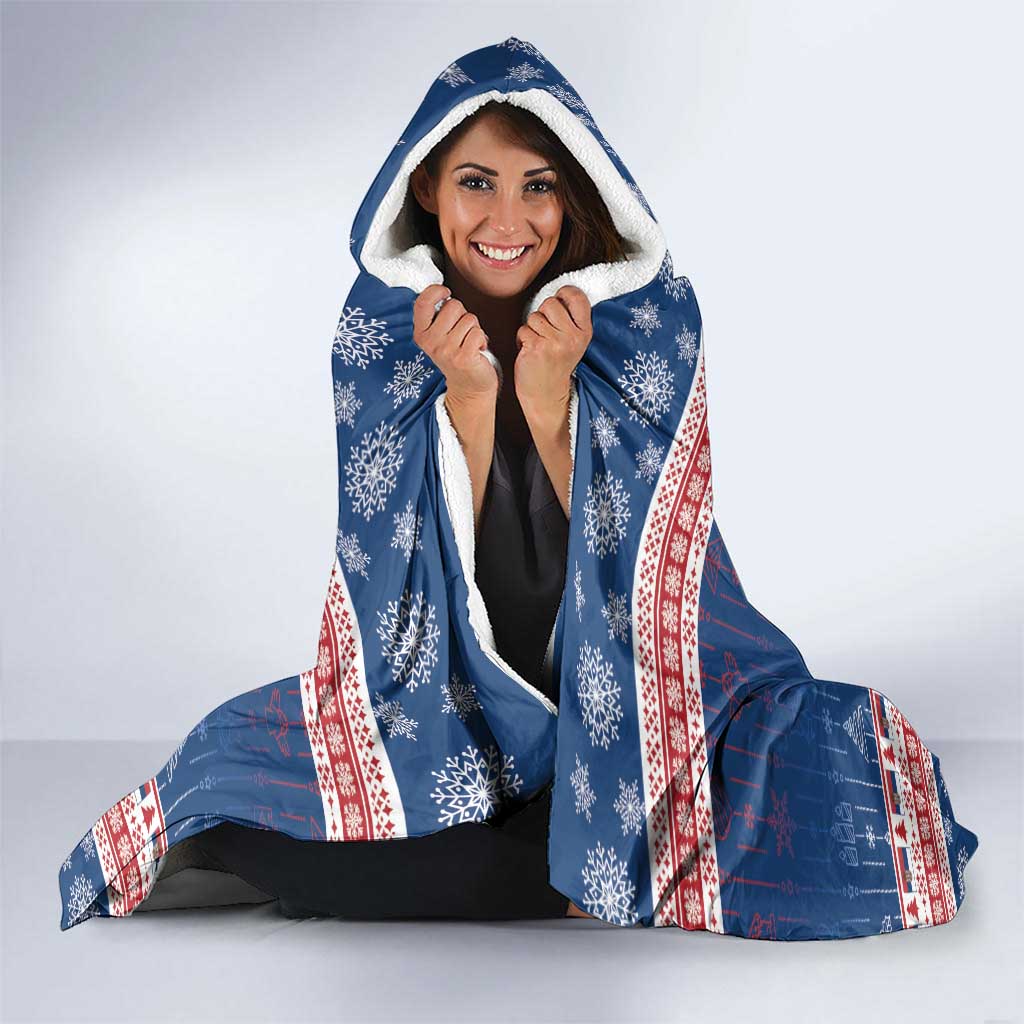 Serbia Christmas Hooded Blanket Coat Of Arms Srecan Bozic - Wonder Print Shop