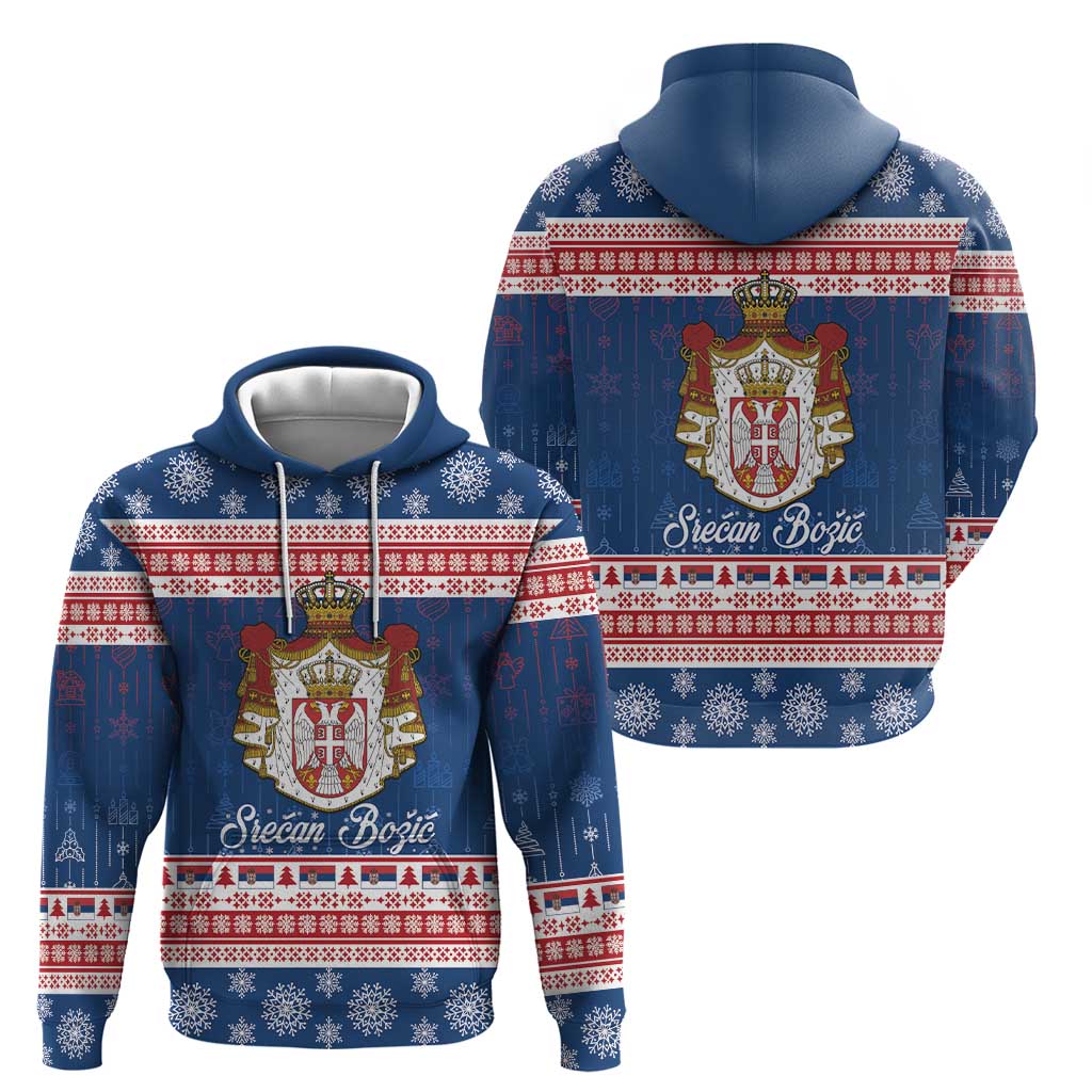 Serbia Christmas Hoodie Coat Of Arms Srecan Bozic - Wonder Print Shop