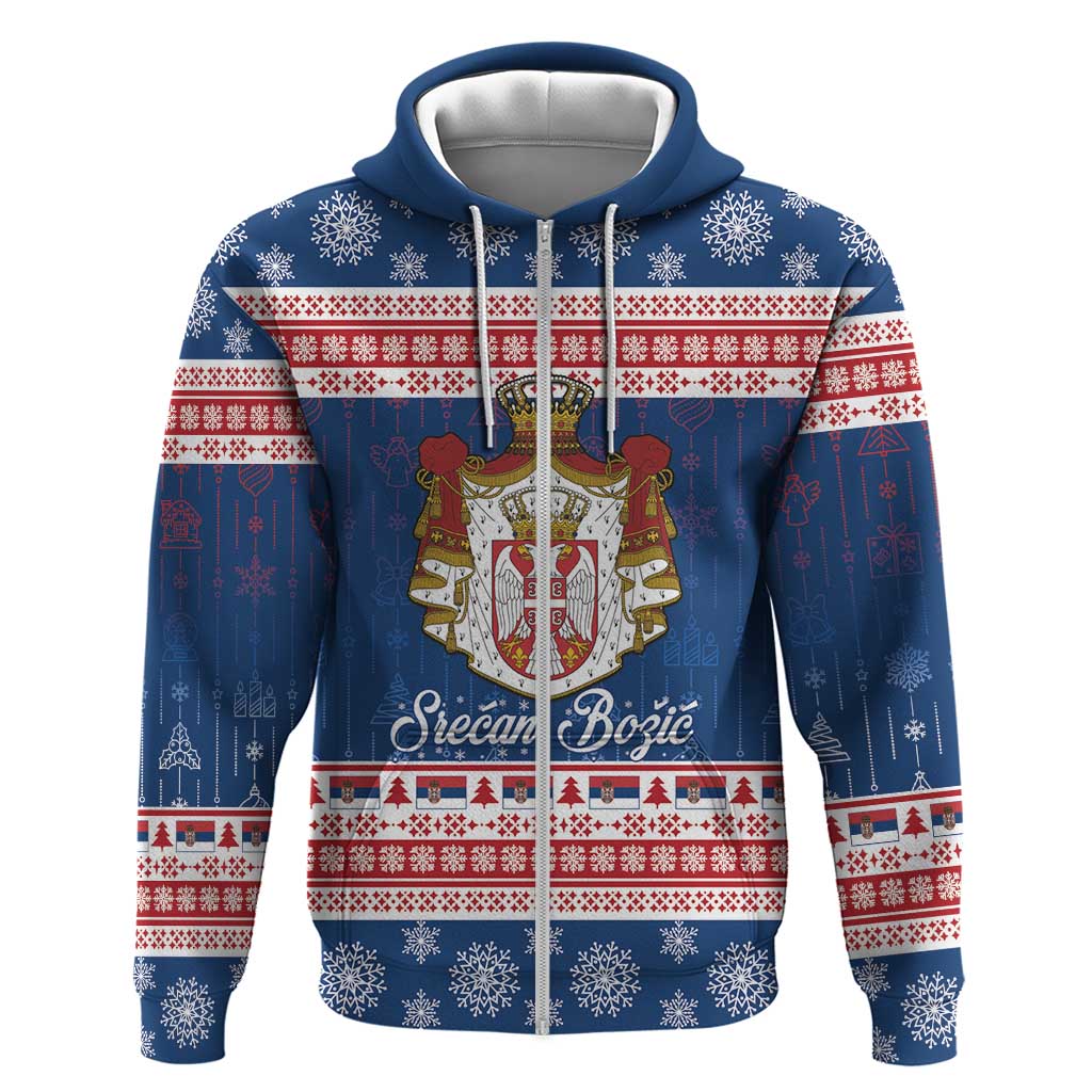 Serbia Christmas Hoodie Coat Of Arms Srecan Bozic - Wonder Print Shop