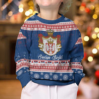 Serbia Christmas Kid Ugly Christmas Sweater Coat Of Arms Srecan Bozic - Wonder Print Shop