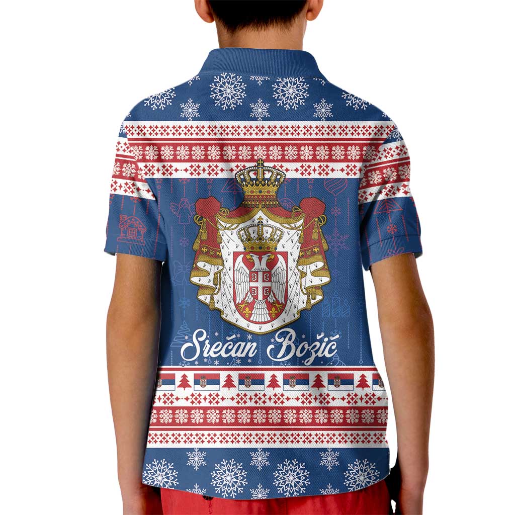 Serbia Christmas Kid Polo Shirt Coat Of Arms Srecan Bozic - Wonder Print Shop