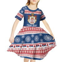 Serbia Christmas Kid Short Sleeve Dress Coat Of Arms Srecan Bozic - Wonder Print Shop