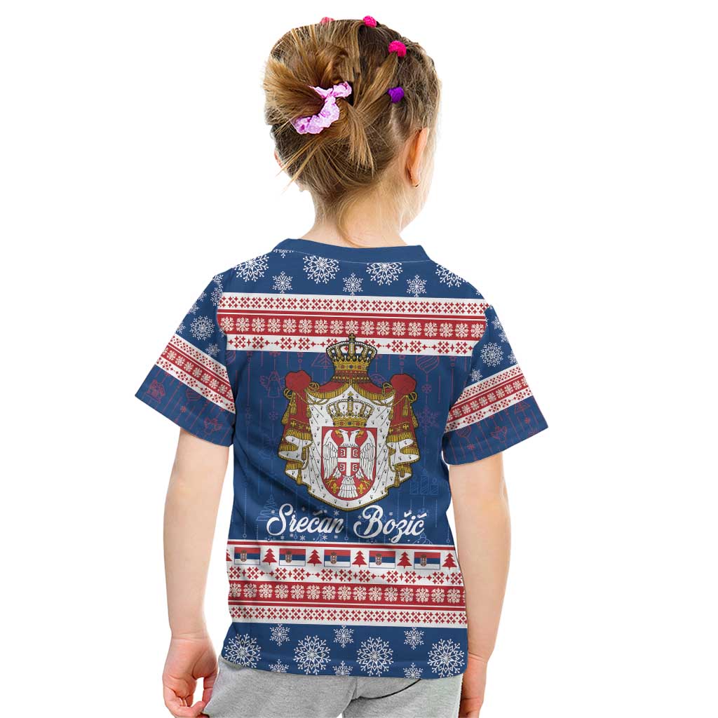 Serbia Christmas Kid T Shirt Coat Of Arms Srecan Bozic - Wonder Print Shop