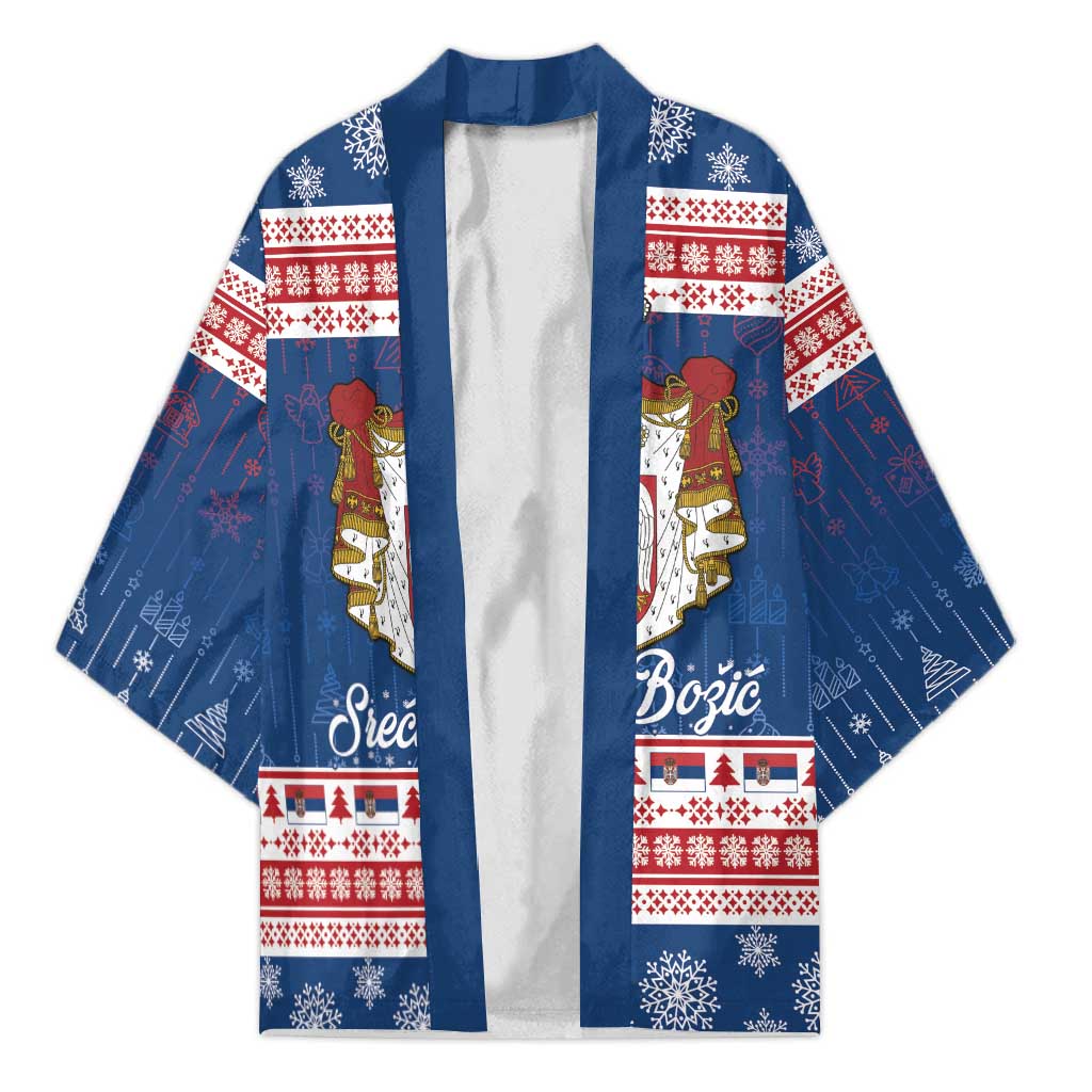 Serbia Christmas Kimono Coat Of Arms Srecan Bozic - Wonder Print Shop