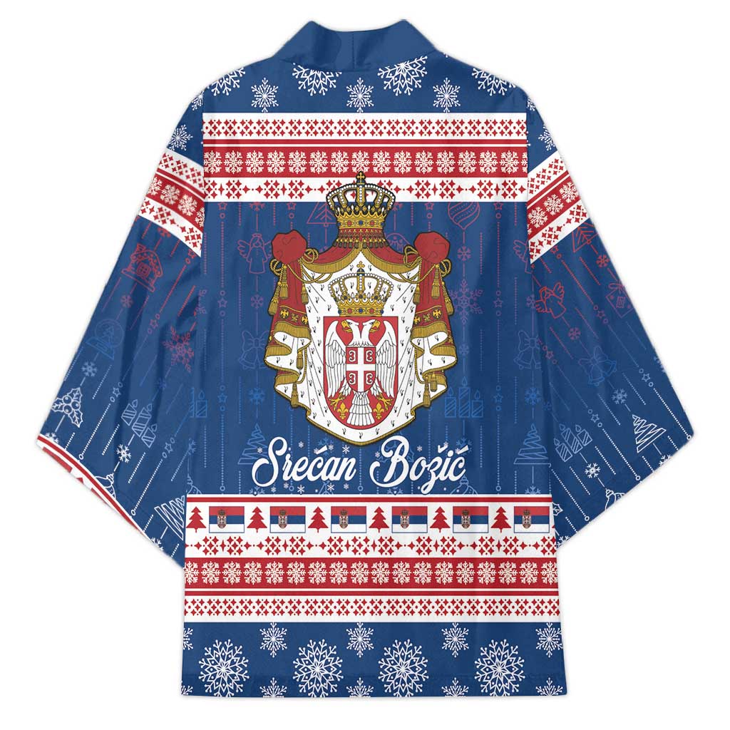 Serbia Christmas Kimono Coat Of Arms Srecan Bozic - Wonder Print Shop