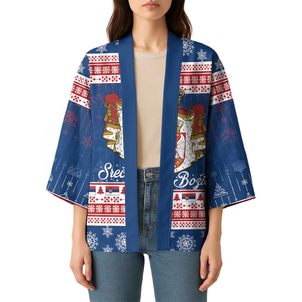 Serbia Christmas Kimono Coat Of Arms Srecan Bozic - Wonder Print Shop