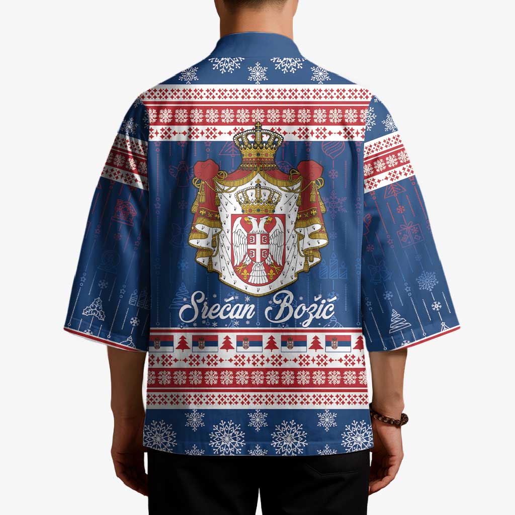 Serbia Christmas Kimono Coat Of Arms Srecan Bozic - Wonder Print Shop