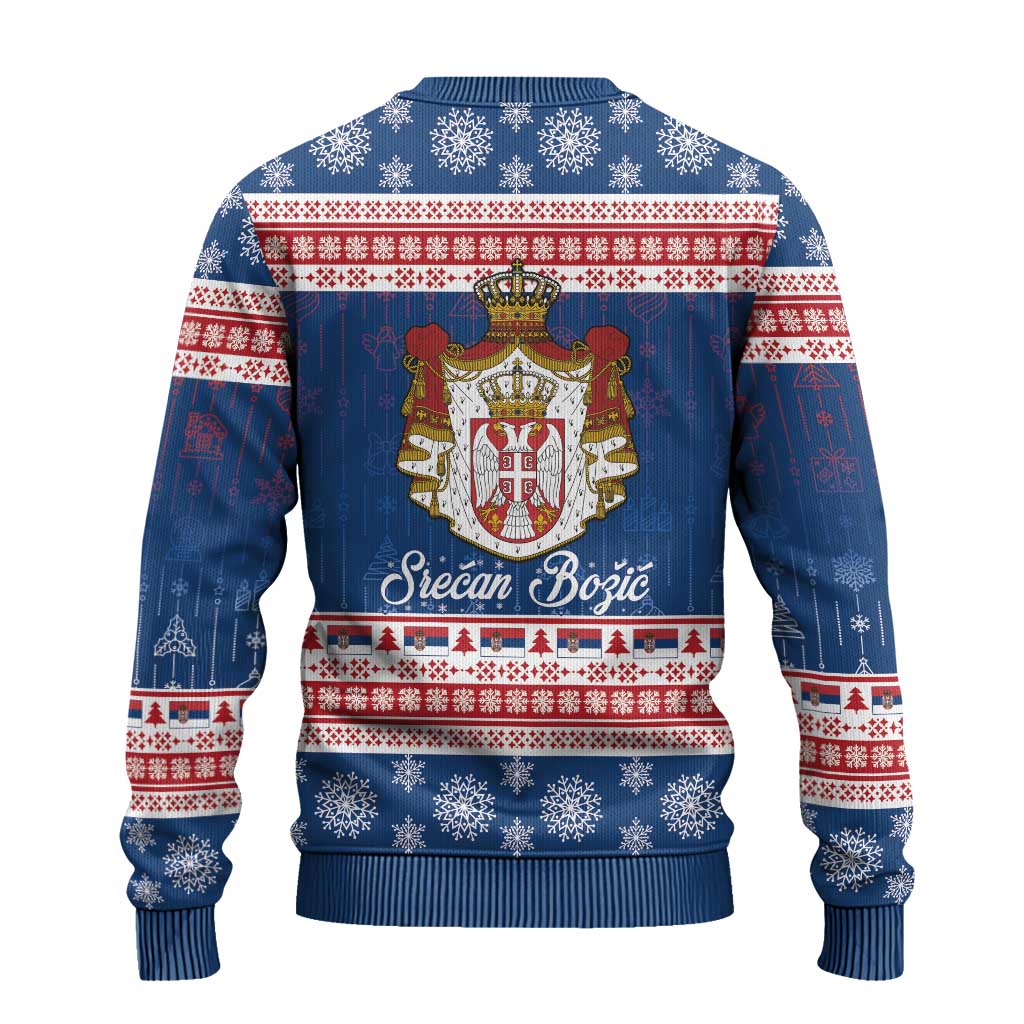 Serbia Christmas Ugly Christmas Sweater Coat Of Arms Srecan Bozic - Wonder Print Shop