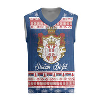 Serbia Christmas Knitted V-Neck Vest Coat Of Arms Srecan Bozic - Wonder Print Shop