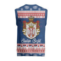 Serbia Christmas Knitted V-Neck Vest Coat Of Arms Srecan Bozic - Wonder Print Shop
