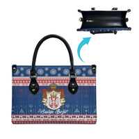 Serbia Christmas Leather Bag Coat Of Arms Srecan Bozic - Wonder Print Shop