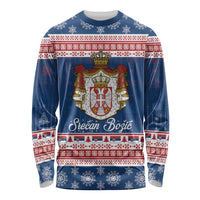 Serbia Christmas Long Sleeve Shirt Coat Of Arms Srecan Bozic - Wonder Print Shop
