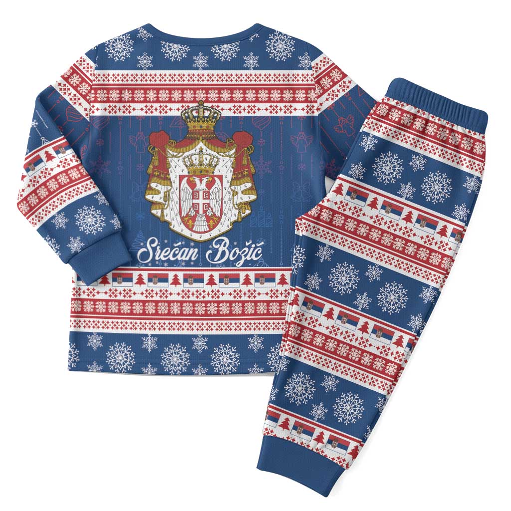 Serbia Christmas Pajama Set Coat Of Arms Srecan Bozic - Wonder Print Shop