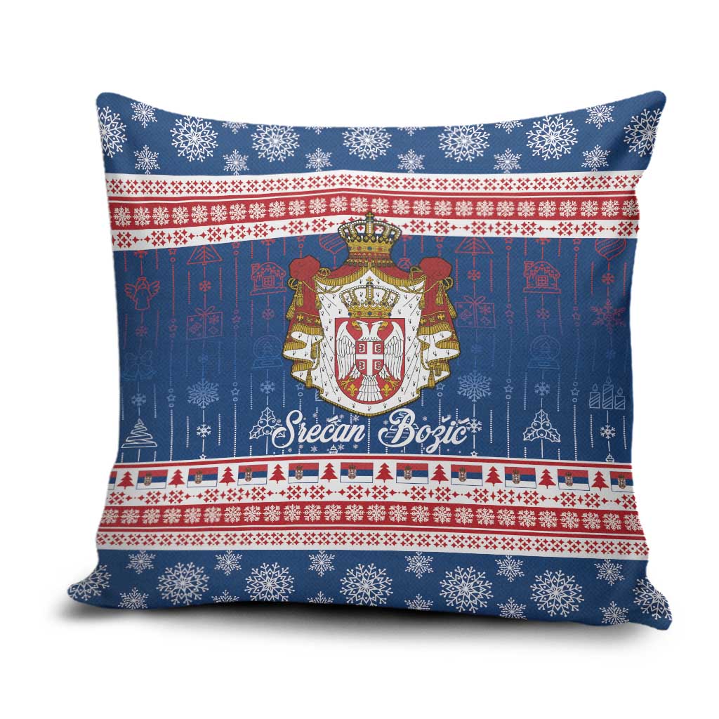 Serbia Christmas Pillow Cover Coat Of Arms Srecan Bozic - Wonder Print Shop