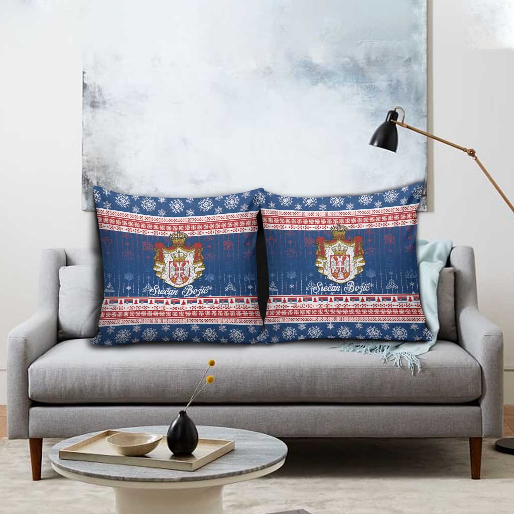 Serbia Christmas Pillow Cover Coat Of Arms Srecan Bozic - Wonder Print Shop