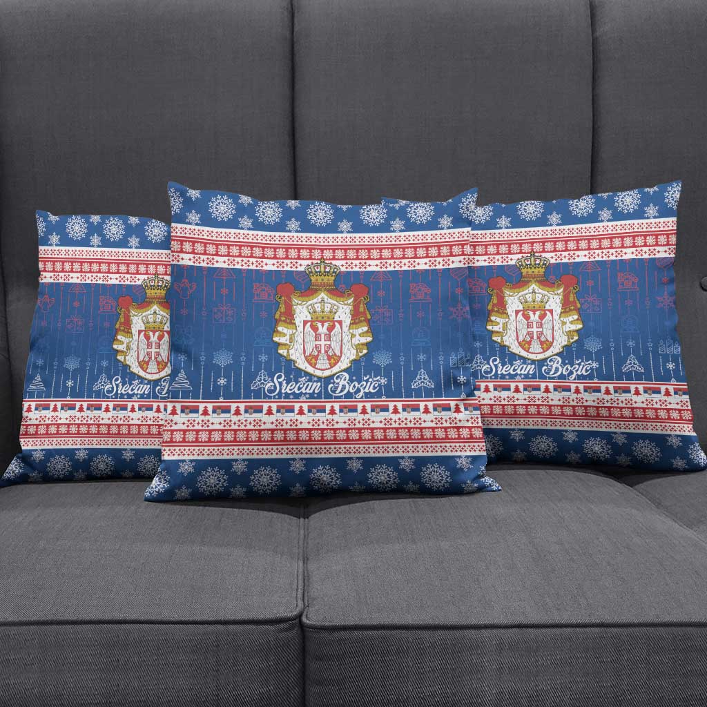 Serbia Christmas Pillow Cover Coat Of Arms Srecan Bozic - Wonder Print Shop