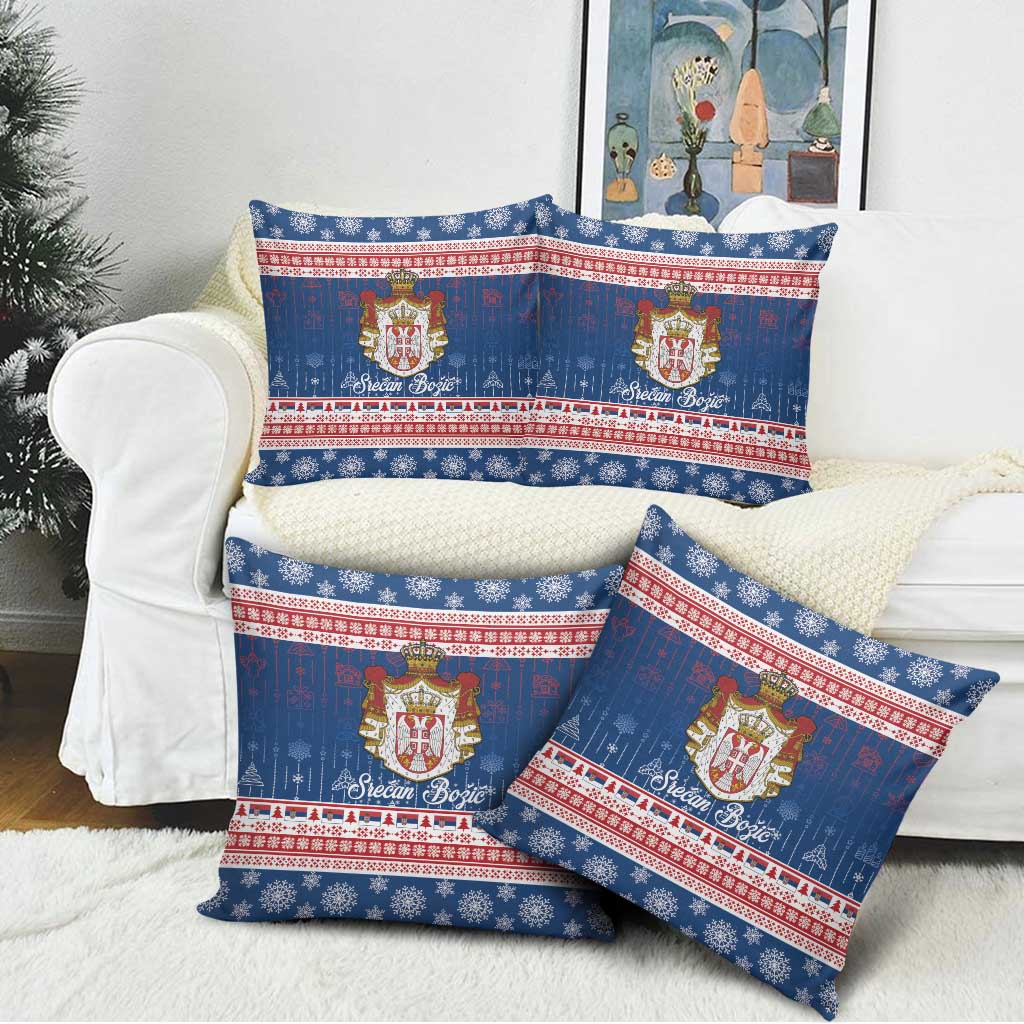Serbia Christmas Pillow Cover Coat Of Arms Srecan Bozic - Wonder Print Shop