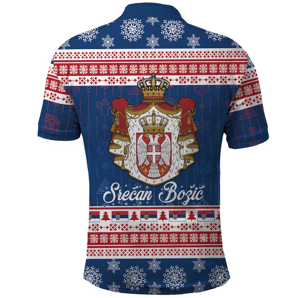 Serbia Christmas Polo Shirt Coat Of Arms Srecan Bozic - Wonder Print Shop