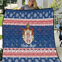 Serbia Christmas Quilt Coat Of Arms Srecan Bozic - Wonder Print Shop