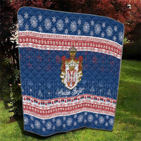 Serbia Christmas Quilt Coat Of Arms Srecan Bozic - Wonder Print Shop