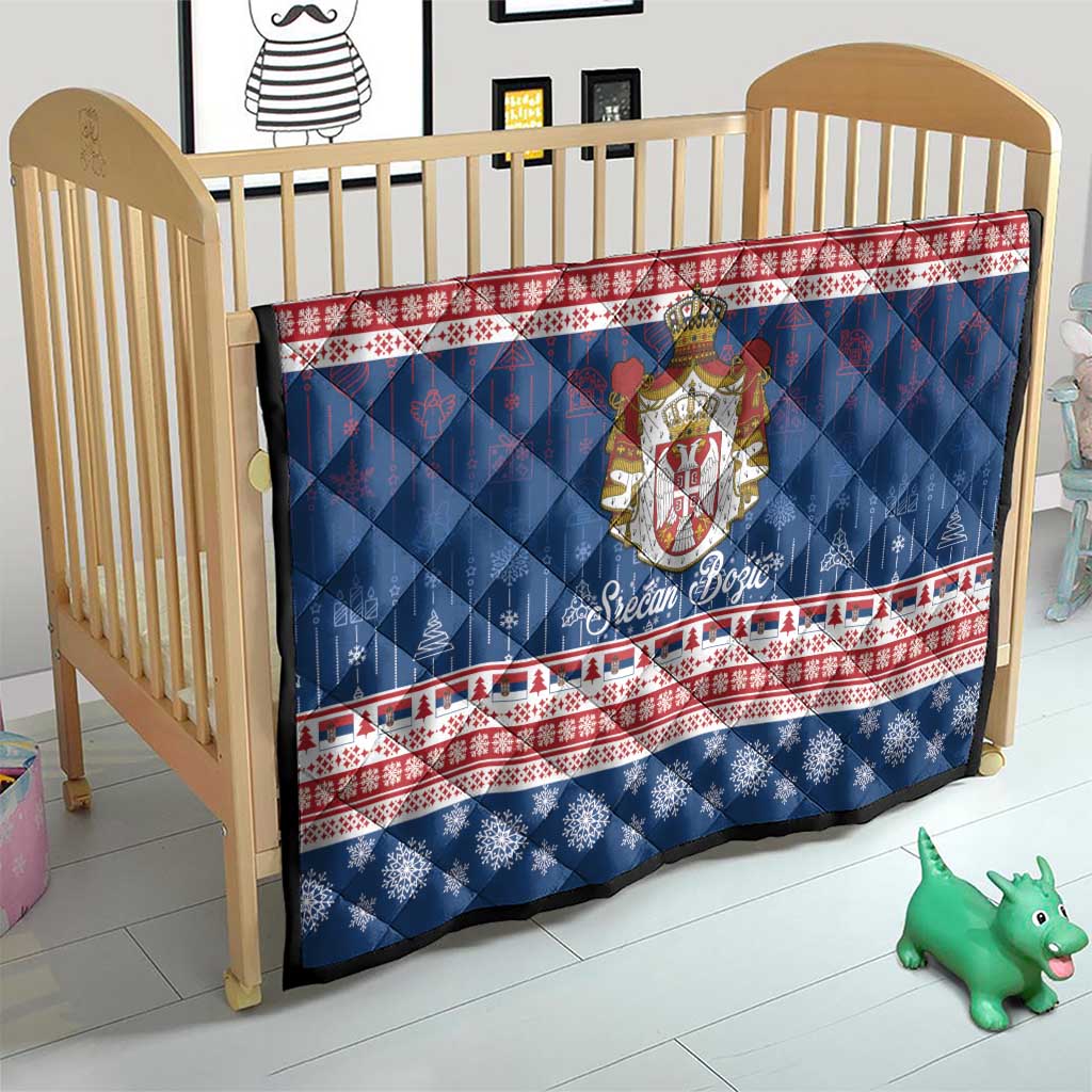 Serbia Christmas Quilt Coat Of Arms Srecan Bozic - Wonder Print Shop
