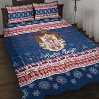 Serbia Christmas Quilt Bed Set Coat Of Arms Srecan Bozic - Wonder Print Shop