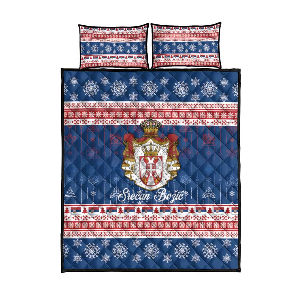 Serbia Christmas Quilt Bed Set Coat Of Arms Srecan Bozic - Wonder Print Shop