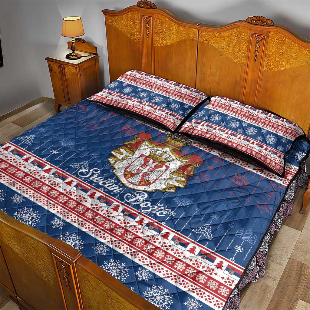 Serbia Christmas Quilt Bed Set Coat Of Arms Srecan Bozic - Wonder Print Shop